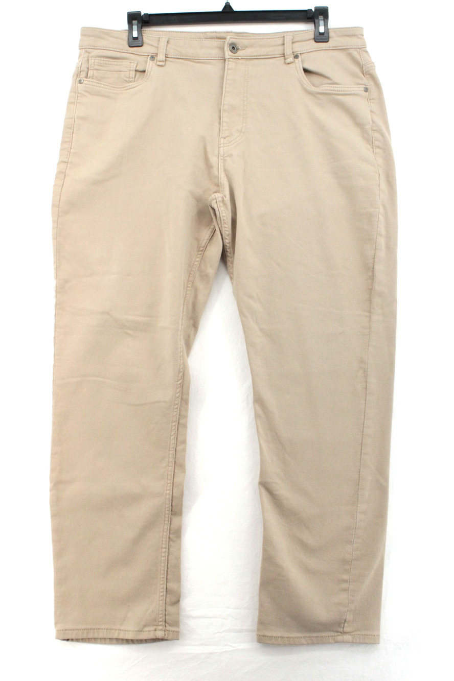 The Perfect Jean NYC Denkhaki Khaki Pants 40 x 31 Beige Stretch Casual Travel